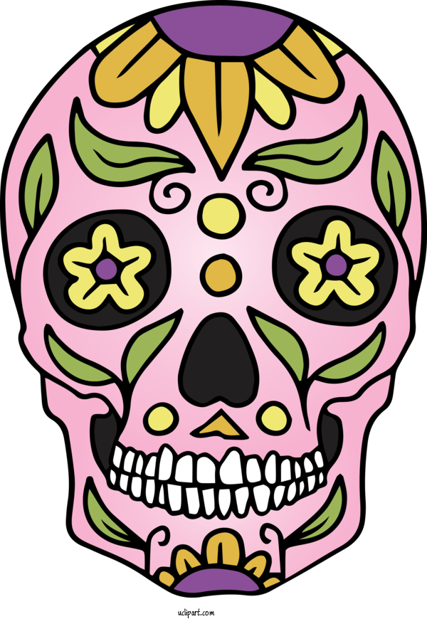 Free Holidays Skull Art Cartoon Drawing For Cinco De Mayo Clipart Transparent Background