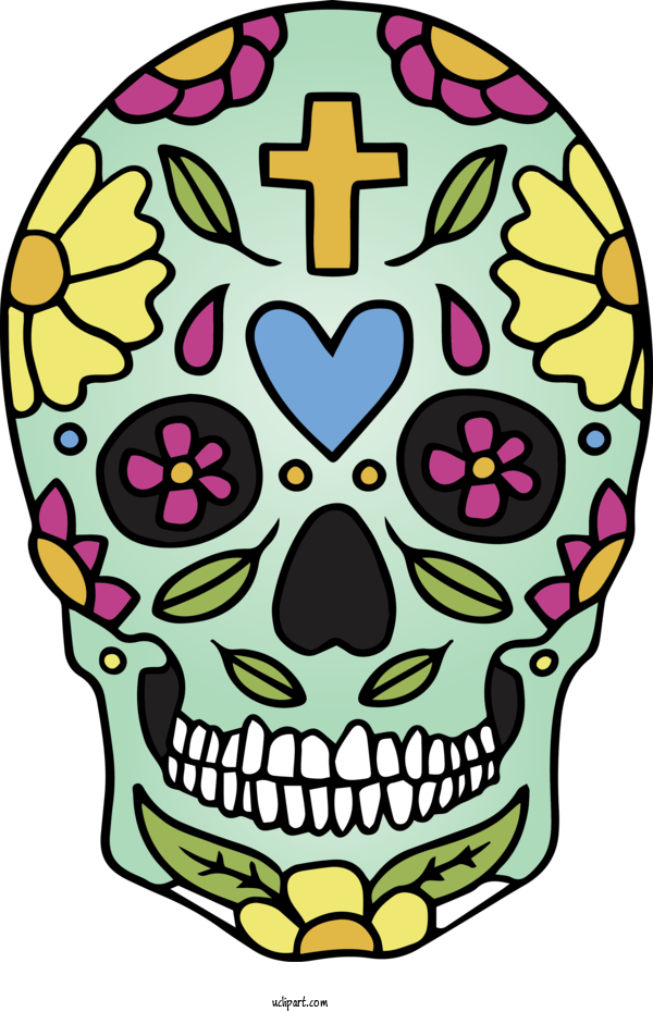 Free Holidays Calavera Transparency Day Of The Dead For Cinco De Mayo Clipart Transparent Background