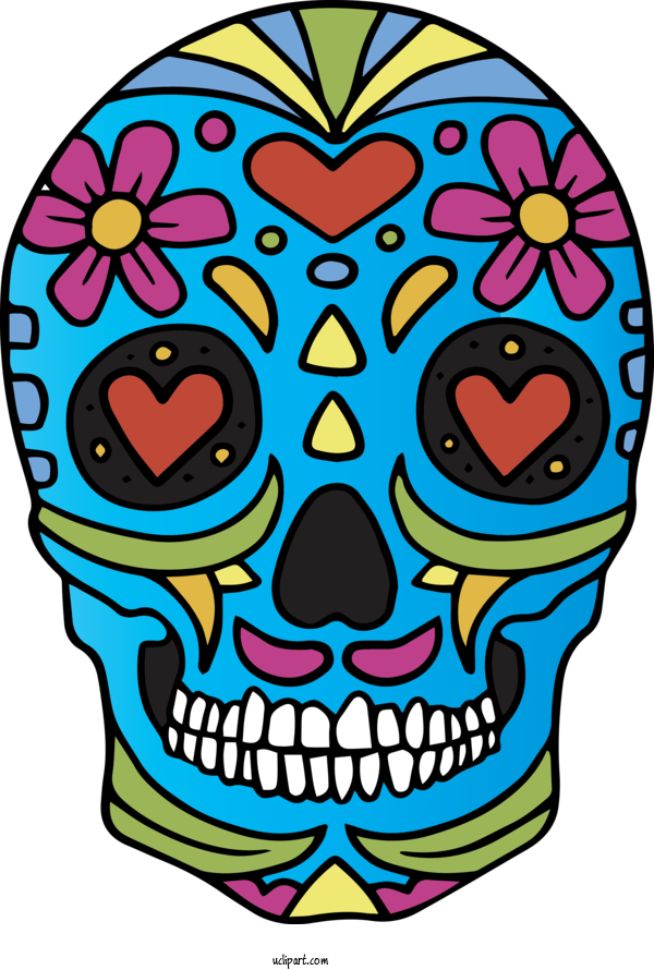 Free Holidays Abstract Art Skull Art Drawing For Cinco De Mayo Clipart Transparent Background