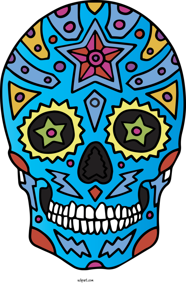 Free Holidays Day Of The Dead Calavera Drawing For Cinco De Mayo Clipart Transparent Background