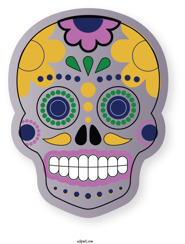Free Holidays Skull Art Drawing Cartoon For Cinco De Mayo Clipart Transparent Background