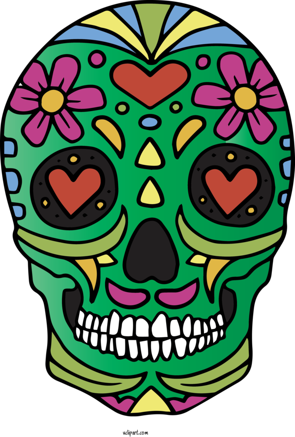 Free Holidays Visual Arts Drawing Human Skull For Cinco De Mayo Clipart Transparent Background