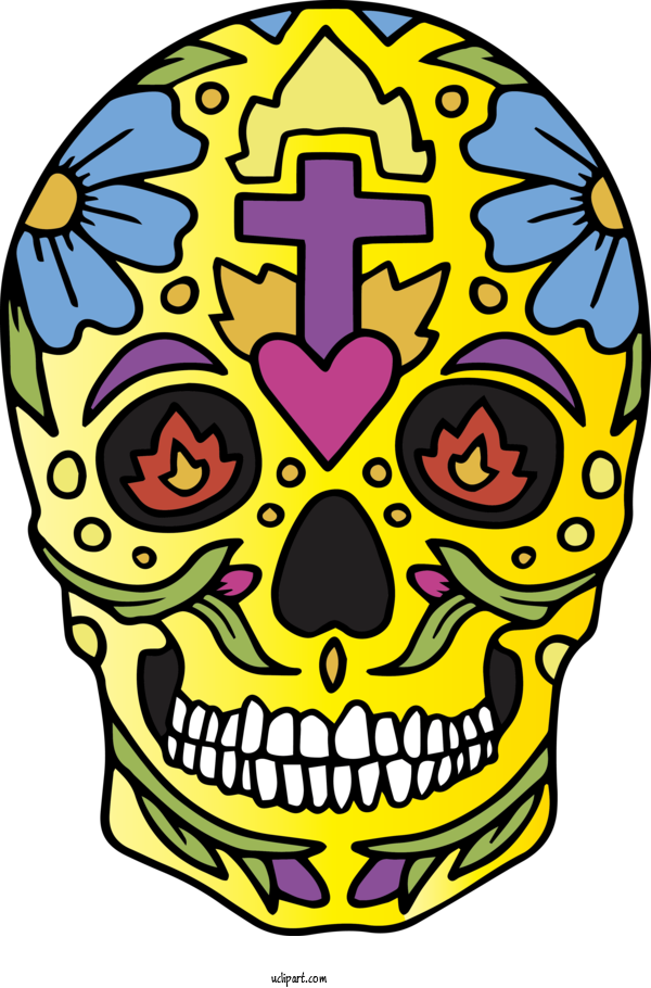 Free Holidays Drawing Day Of The Dead Cartoon For Cinco De Mayo Clipart Transparent Background