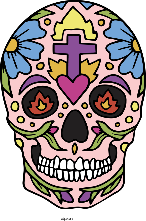 Free Holidays Calavera Human Skull Poster For Cinco De Mayo Clipart Transparent Background