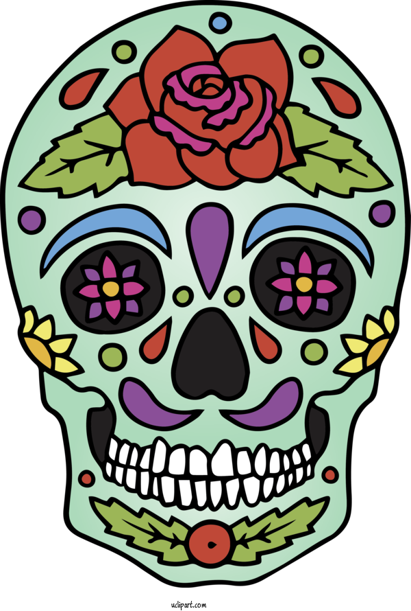 Free Holidays Visual Arts Drawing Skull Art For Cinco De Mayo Clipart Transparent Background