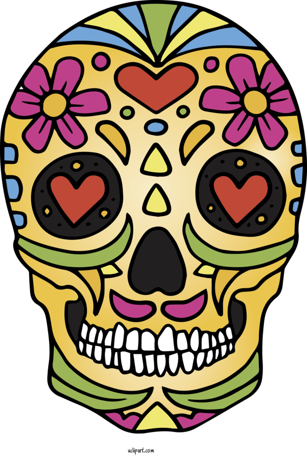 Free Holidays Skull Art Visual Arts Cartoon For Cinco De Mayo Clipart Transparent Background