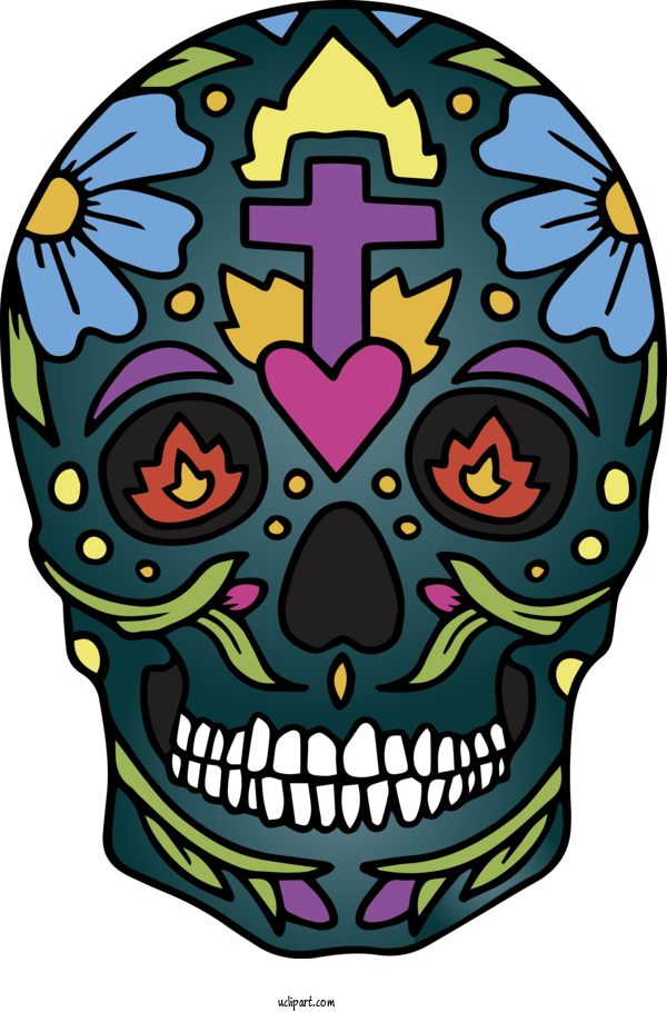Free Holidays Drawing Skull Art Painting For Cinco De Mayo Clipart Transparent Background
