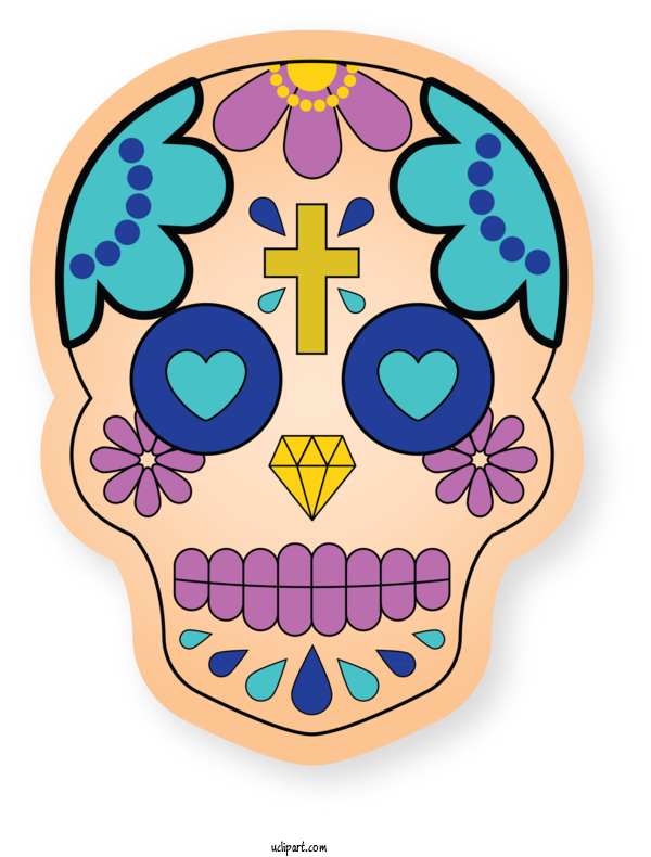 Free Holidays Skull Art Drawing Cartoon For Cinco De Mayo Clipart Transparent Background