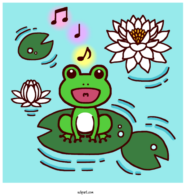 Free Nature Cartoon Frogs June For Summer Clipart Transparent Background