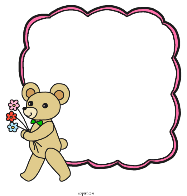 Free School Teddy Bear Character Line For Kindergarten Clipart Transparent Background