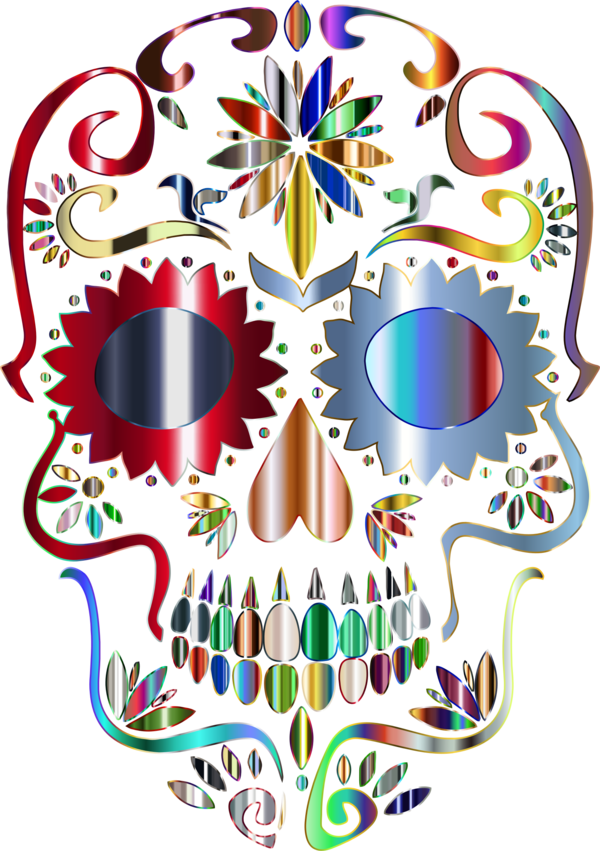 Free Day Of The Dead Bone Line Skull Clipart Clipart Transparent Background