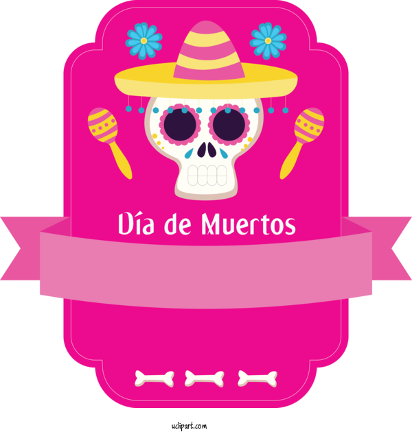 Free Holidays Logo Hat Pink M For Day Of The Dead Clipart Transparent Background