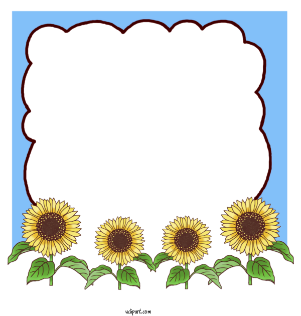 Free School Common Sunflower Flower Cut Flowers For Kindergarten Clipart Transparent Background