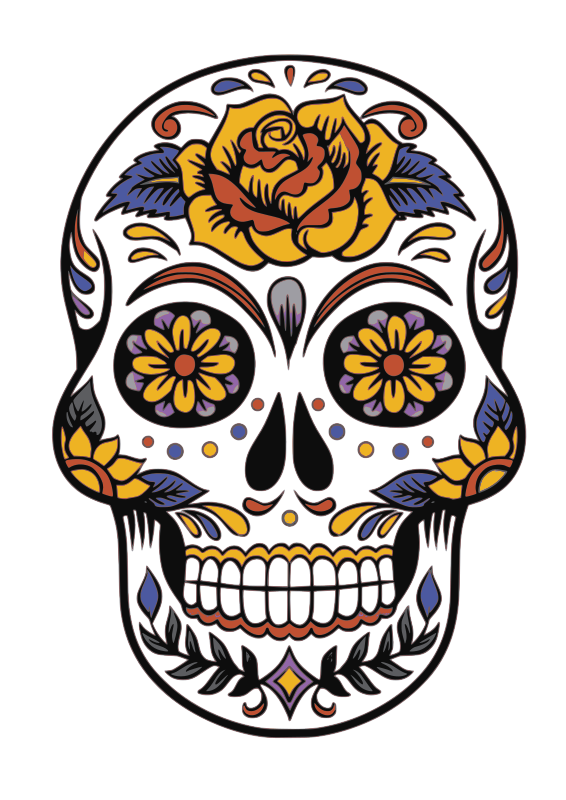 Free Day Of The Dead Skull Bone Recreation Clipart Clipart Transparent Background
