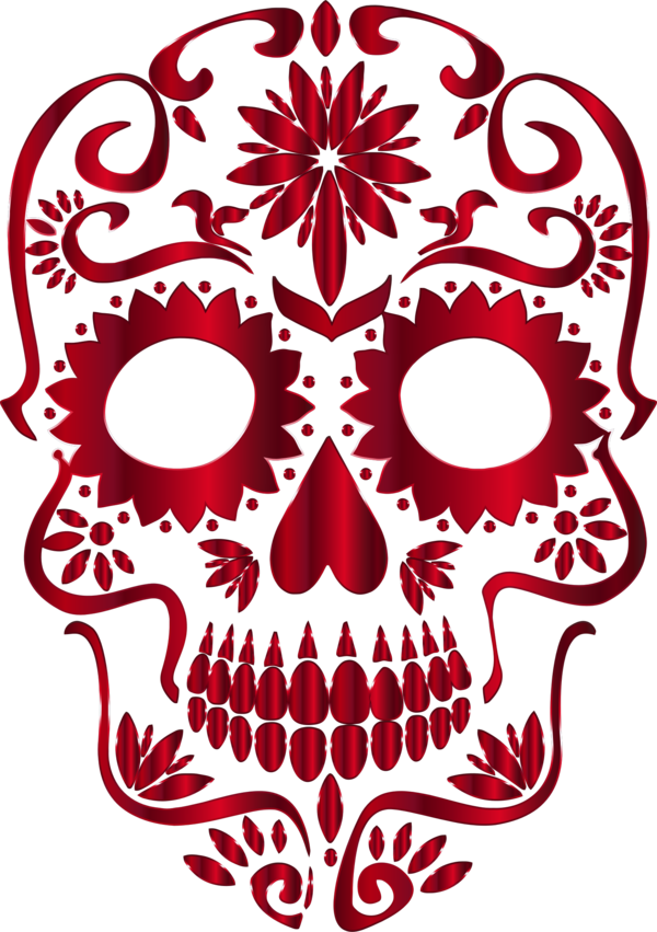 Free Day Of The Dead Bone Flower Skull Clipart Clipart Transparent Background