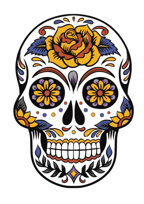 Free Day Of The Dead Skull Bone Recreation Clipart Clipart Transparent Background