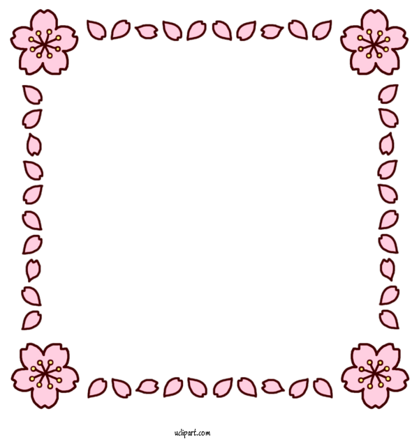 Free School Cherry Blossom Design Petal For Kindergarten Clipart Transparent Background