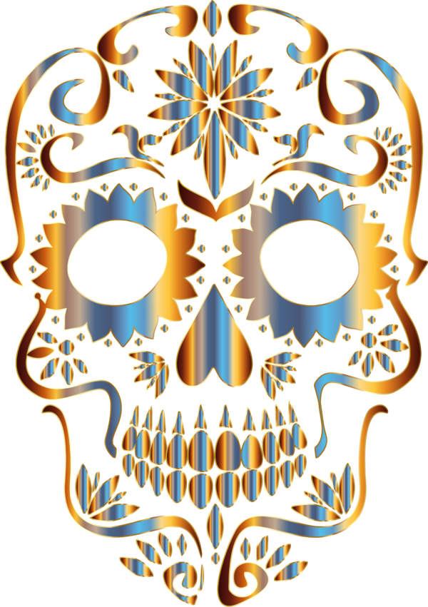 Free Day Of The Dead Bone Line Skull Clipart Clipart Transparent Background
