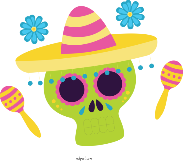 Free Holidays Sombrero Party Hat Hat For Day Of The Dead Clipart Transparent Background