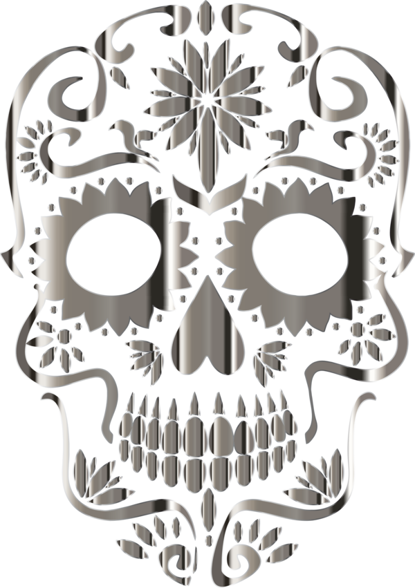 Free Day Of The Dead Bone Skull Clipart Clipart Transparent Background