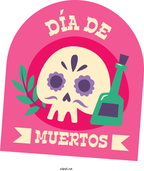 Free Holidays Logo Design Pink M For Day Of The Dead Clipart Transparent Background