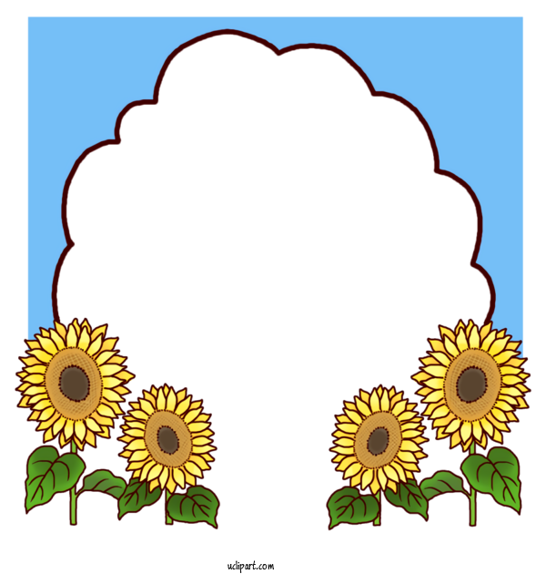 Free School Common Sunflower Cut Flowers Floral Design For Kindergarten Clipart Transparent Background