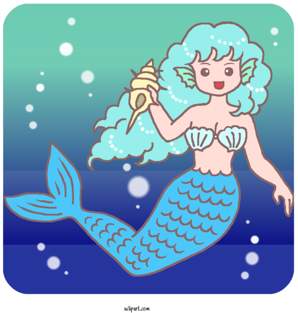 Free Nature Mermaid Fish Turquoise For Ocean Clipart Transparent Background