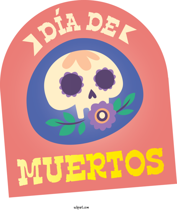 Free Holidays Logo Poster Pink M For Day Of The Dead Clipart Transparent Background