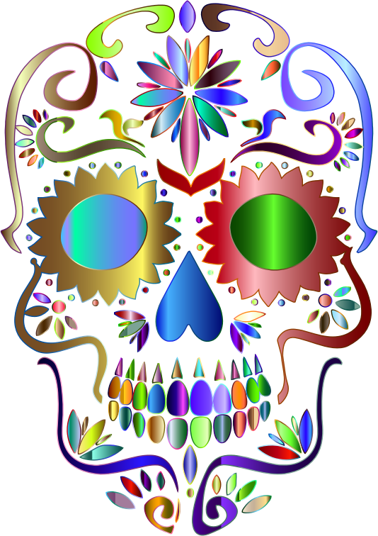 Free Day Of The Dead Skull Bone Line Clipart Clipart Transparent Background