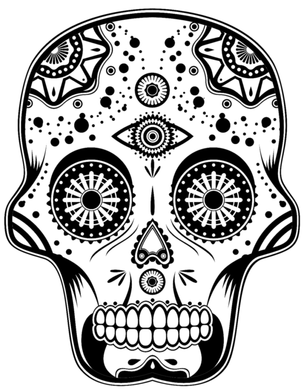 Free Day Of The Dead Bone Black And White Skull Clipart Clipart Transparent Background