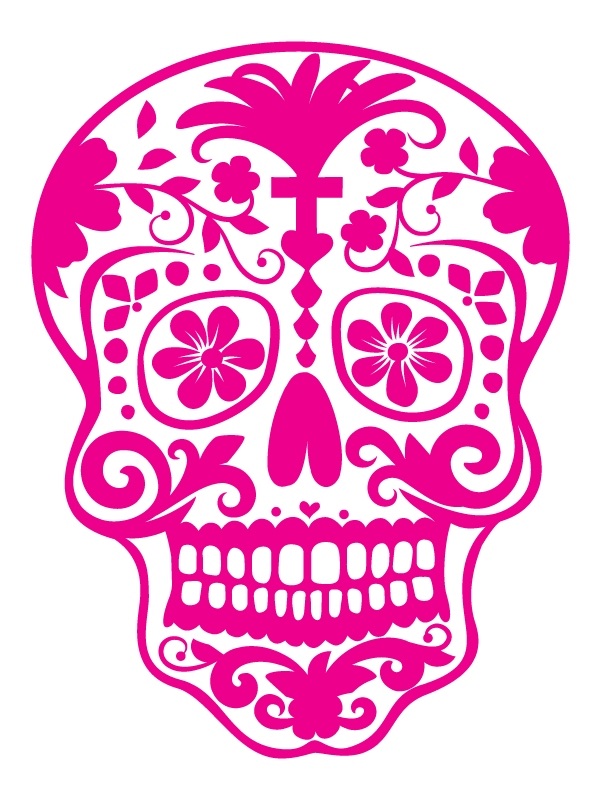 Free Day Of The Dead Bone Skull Flower Clipart Clipart Transparent Background