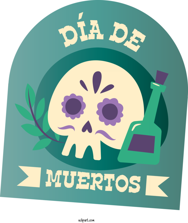 Free Holidays Logo Font Green For Day Of The Dead Clipart Transparent Background