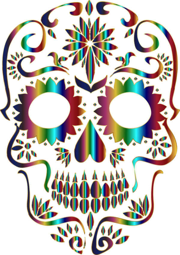 Free Day Of The Dead Bone Skull Line Clipart Clipart Transparent Background