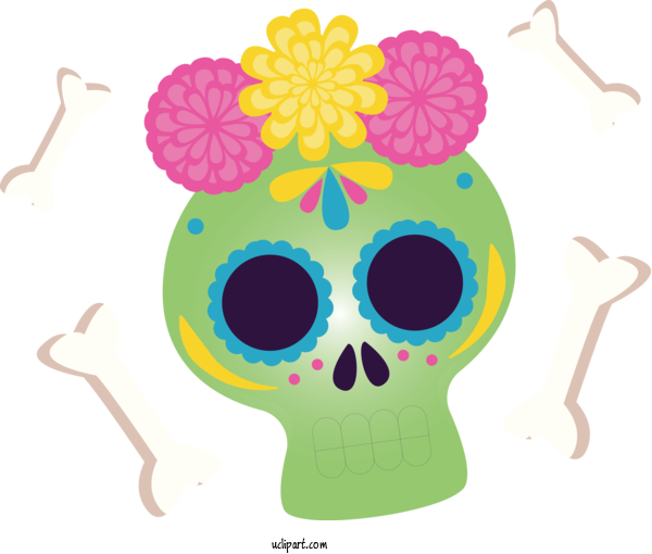 Free Holidays Flower Pattern For Day Of The Dead Clipart Transparent Background