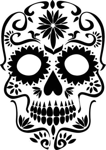 Free Day Of The Dead Black And White Bone Head Clipart Clipart Transparent Background