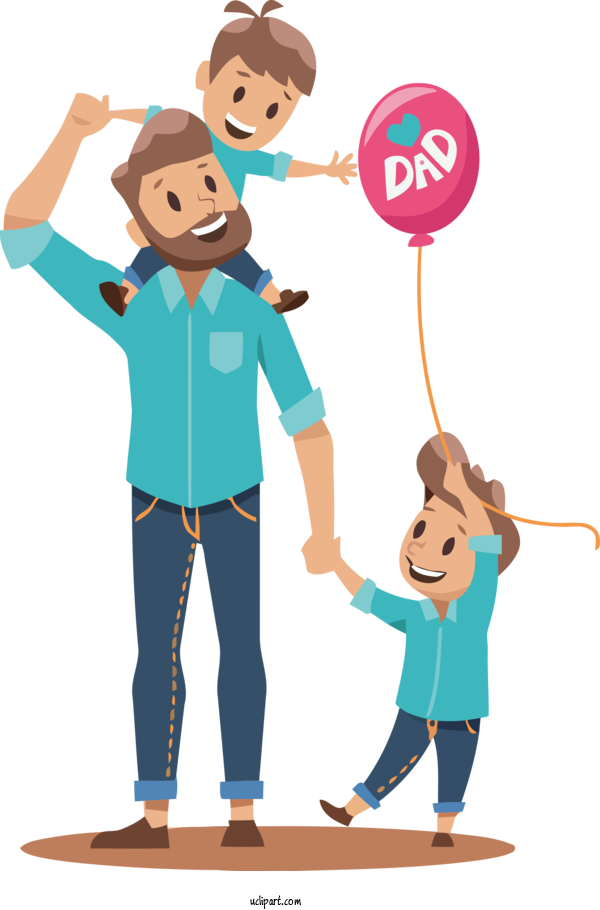 Free Holidays Father Father's Day Cartoon For Fathers Day Clipart Transparent Background