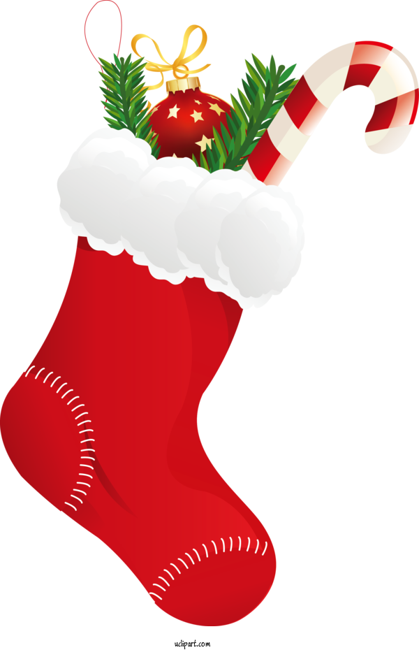 Free Holidays Christmas Stocking Christmas Day Sock For Christmas Clipart Transparent Background