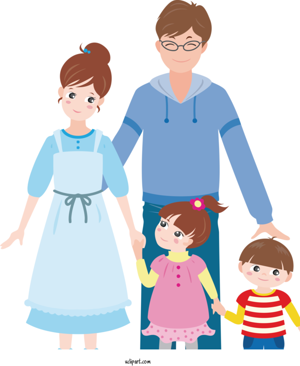 Free Holidays Drawing Cartoon For Family Day Clipart Transparent Background