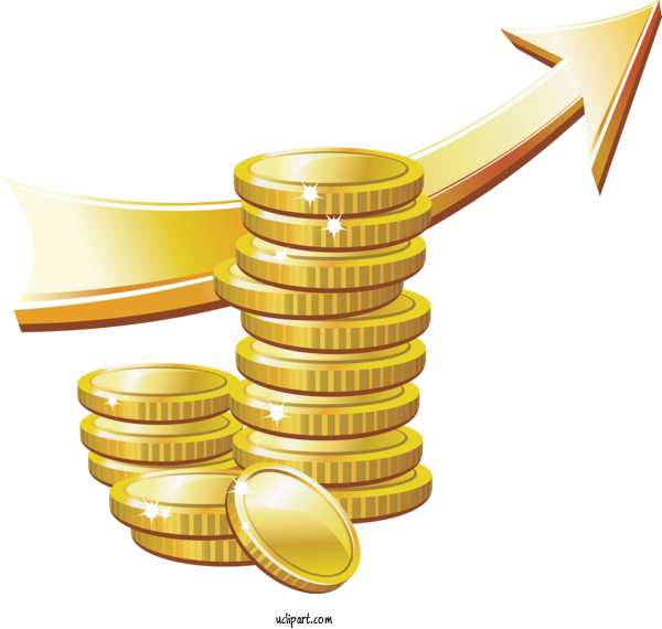 Free Business Gold Gold Coin For Money Clipart Transparent Background