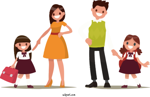 Free People Drawing Design Parent For Family Clipart Transparent Background
