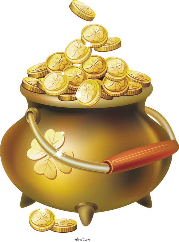 Free Business Saint Patrick's Day Gold Coin Coin For Money Clipart Transparent Background