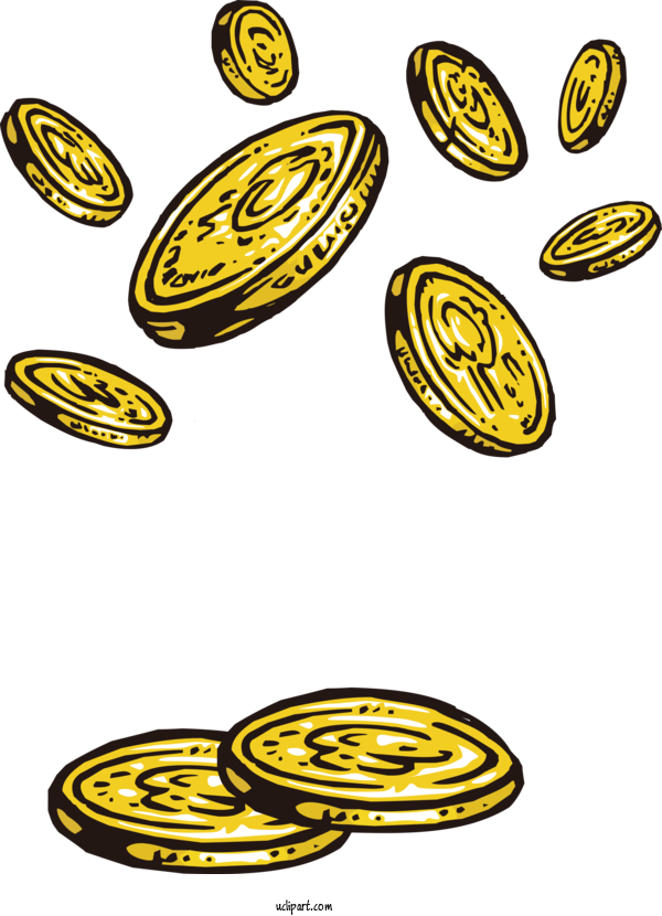 Free Business Gold Coin Animation Cartoon For Money Clipart Transparent Background