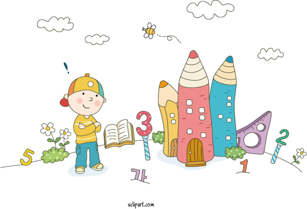 Free Holidays Cartoon Drawing Pencil For Children's Day Clipart Transparent Background