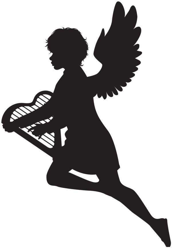 Free Angel Silhouette Black And White Hand Clipart Clipart Transparent Background