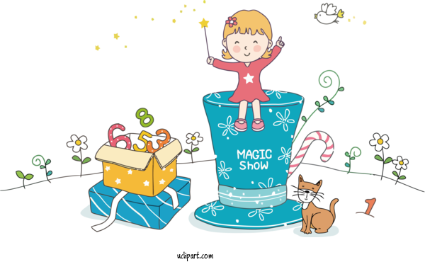 Free Holidays Cartoon Magic Animation For Children's Day Clipart Transparent Background