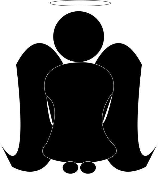 Free Angel Black And White Silhouette Clipart Clipart Transparent Background