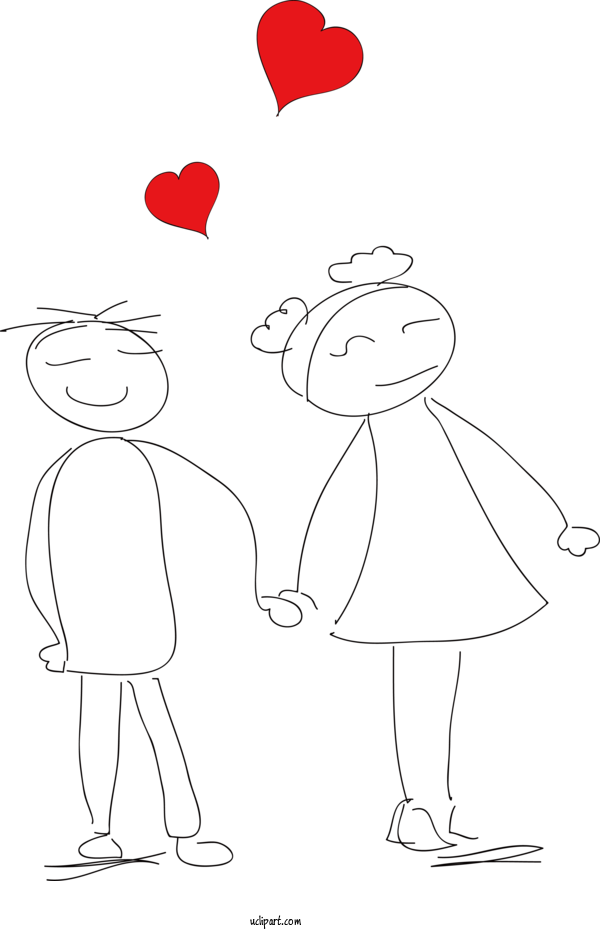 Free Holidays Drawing Stick Figure Cartoon For Valentines Day Clipart Transparent Background