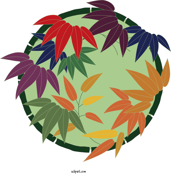 Free Nature Motif Design Japan For Leaf Clipart Transparent Background