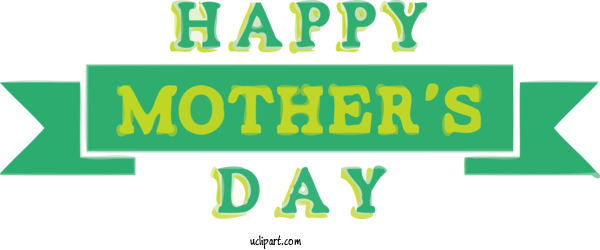 Free Holidays Logo Font Green For Mothers Day Clipart Transparent Background