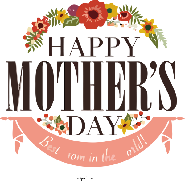 Free Holidays Floral Design Natural Foods Logo For Mothers Day Clipart Transparent Background